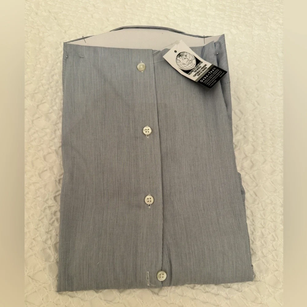 CK Steel  Men’s Blue 17.5 34/35 Slim Fit Dress Shirt - Picture 3 of 5